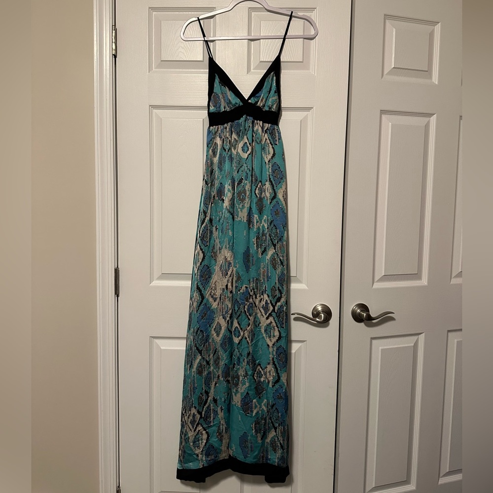 Mono B Blue silky feel maxi beach dress size Small